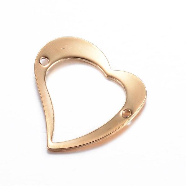 

PandaHall 201 Stainless Steel Links connectors, Heart, Golden, 28x28.5x1.2mm, Hole: 2mm 201 Stainless Steel Heart