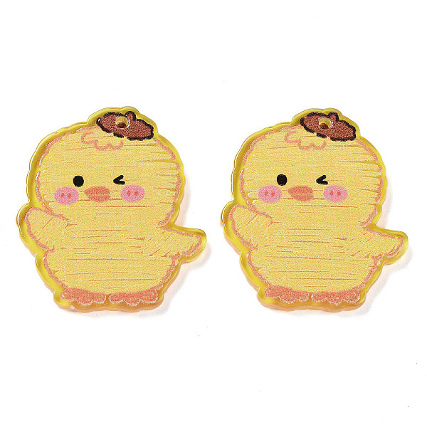 

PandaHall Acrylic Pendant, Duck, Gold, 37.5x33.5x3mm, Hole: 2mm Acrylic Duck Gold