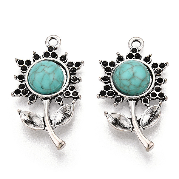 

PandaHall Alloy Pendant Rhinestone Settings, with Resin, Flower Charms, Cadmium Free & Lead Free, Antique Silver, Fit for 1.2mm Rhinestone...