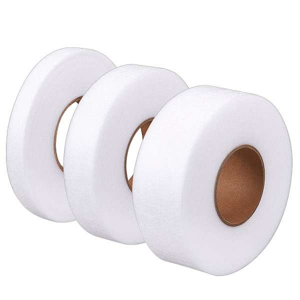 

PandaHall BENECREAT 3 Rolls 3 Style Non-Woven Interfacing, Hot Melt Double Side Fabric Fusing Tape, for Clothing Accessories, White...