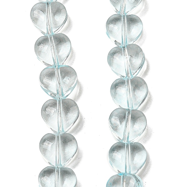 

PandaHall Baking Paint Transparent Glass Beads Strands, Heart, Pale Turquoise, 8x8x4.5mm, Hole: 0.8mm, about 99~100pcs/strand, 29.13~29.53...