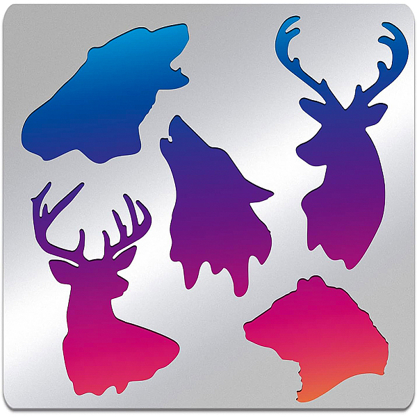 

PandaHall BENECREAT Animals Head Stencils Template, Reusable Deer Bear Wolf Stainless Steel Stencils for Crafts and Painting On Wood, Floor...