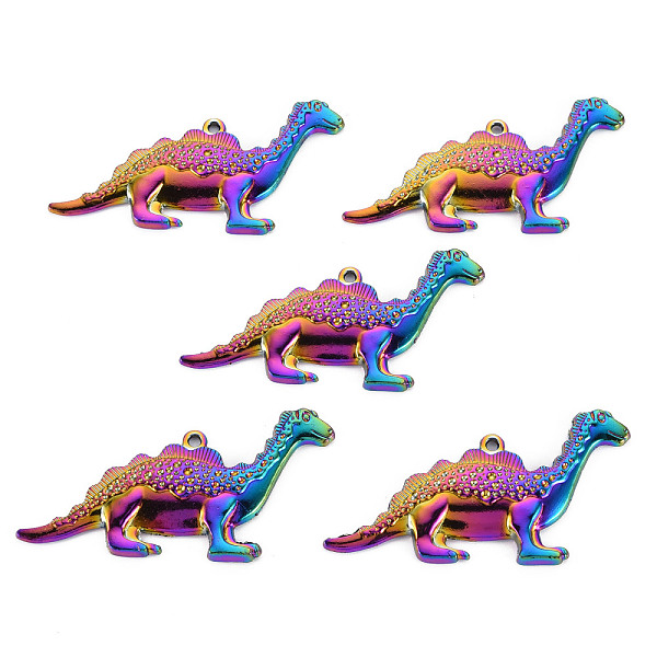 

PandaHall Rainbow Color Alloy Pendants, Cadmium Free & Nickel Free & Lead Free, Dinosaur, 31x63x4mm, Hole: 1.8mm Alloy Dinosaur