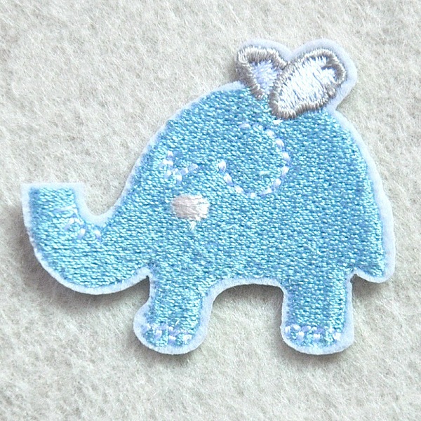 

PandaHall Computerized Embroidery Cloth Iron/sew On Patches, Costume Accessories, Appliques, Elephant, Sky Blue, 40x50mm Cloth Elephant Blue