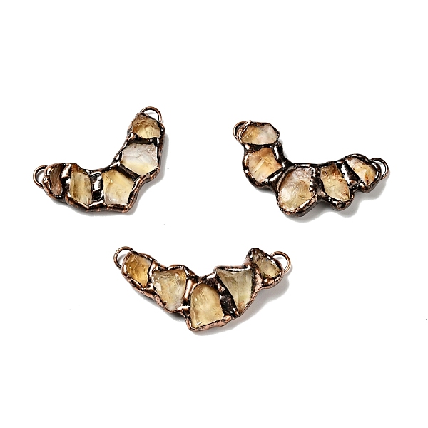 

PandaHall Natural Citrine Nuggets Big Pendants, Large Hole Pendants, with Red Copper Tone Brass Findings, Cadmium Free & Lead Free...
