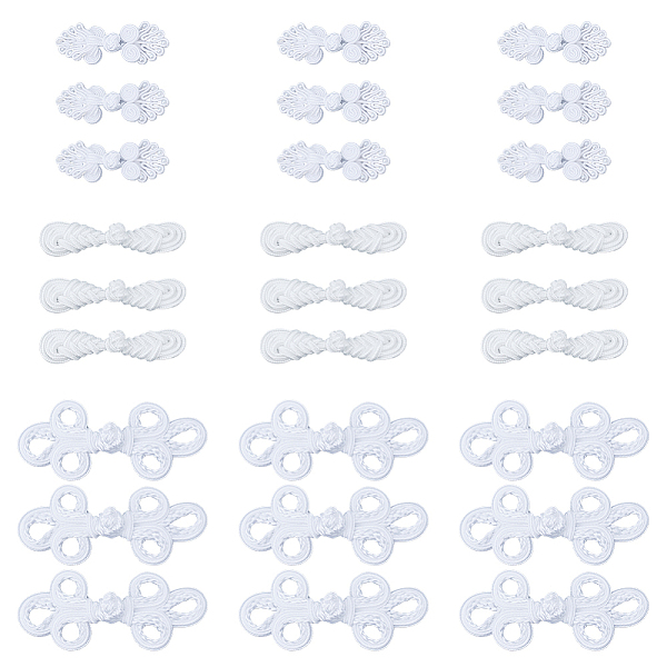 30 paire de 3 styles de boutons faits à la main en forme de grenouilles chinoises