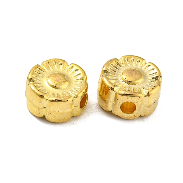 

PandaHall CCB Plastic Beads, Flat Round Flower, Golden, 6x3mm, Hole: 1.4mm Plastic Flower
