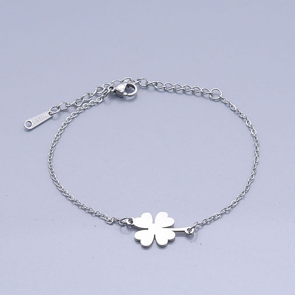 

PandaHall 201 Stainless Steel Link Bracelets, with Lobster Claw Clasps, Clover, Stainless Steel Color, 6-7/8 inch(17.3~17.5cm) 201 Stainless...