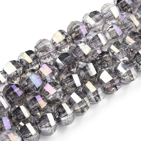 

PandaHall Transparent Electroplate Glass Beads Strands, AB Color Plated, Faceted, Round, Gray, 8x6mm, Hole: 1.2mm, about 60pcs/strand, 14.96...