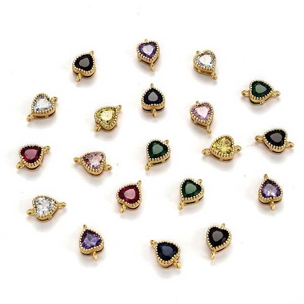 

PandaHall Real 18K Gold Plated Brass Micro Pave Cubic Zirconia Links Connectors, Long-Lasting Plated, Heart, Mixed Color, 11.5x7x4mm, Hole..., Multicolor