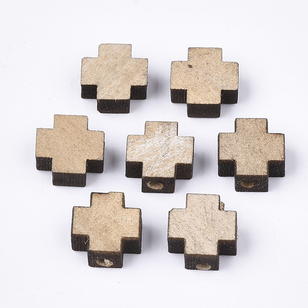 

PandaHall Natural Wooden Beads, Cross, Navajo White, 9.5~10x9.5~10x4~5mm, Hole: 1.8mm Schima Wood Cross Orange