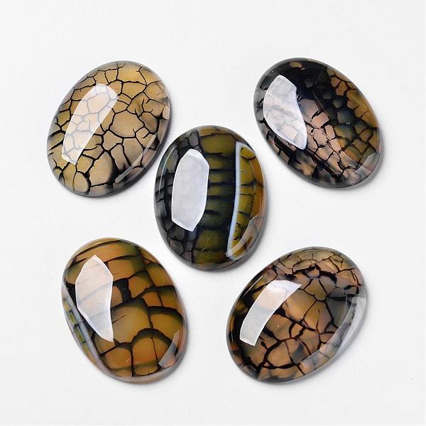 

PandaHall Natural Dragon Veins Cabochons, Flat Back, Oval, Dyed, 30x22x7.5mm Natural Agate Oval