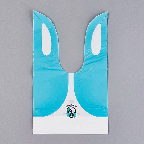 

PandaHall Kawaii Bunny Plastic Bags, Rabbit Head, Light Sky Blue, 22x13cm, about 49~50pcs/bag Plastic Other Animal Blue