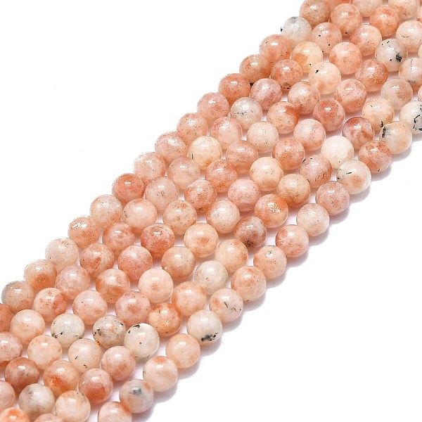 

PandaHall Natural Sunstone Beads Strands, Round, 8.5mm, Hole: 1mm, about 50pcs/strand, 15.35 inch(39cm) Sunstone Round