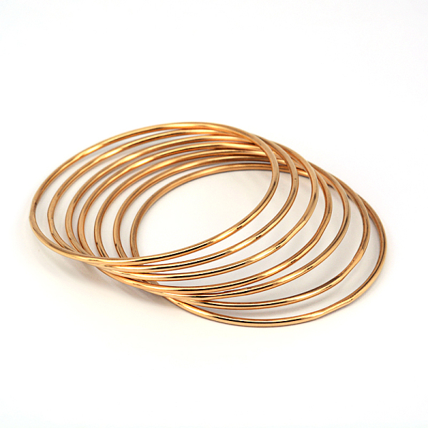 

PandaHall 304 Stainless Steel Buddhist Bangle Sets, Golden, 2-1/2 inch(6.6cm), about 7pcs/set 304 Stainless Steel