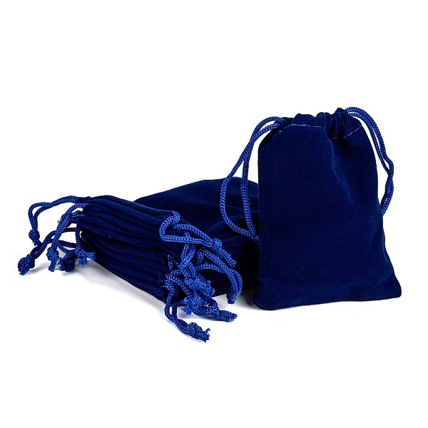 

PandaHall Rectangle Velvet Pouches, Gift Bags, Dark Blue, 9x7cm Velvet Blue