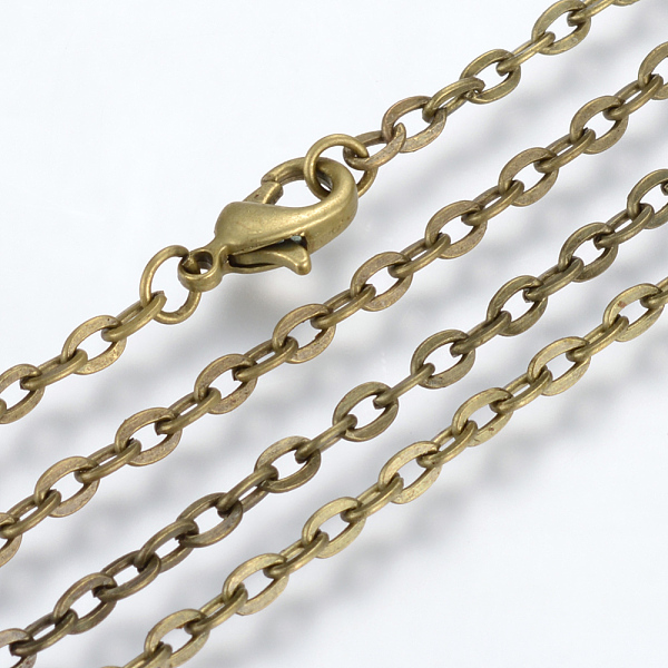 

PandaHall Iron Cable Chains Necklace Making, with Lobster Clasps, Unwelded, Antique Bronze, 17.7 inch(45cm) Iron