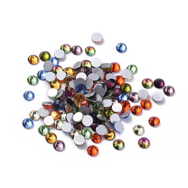 

PandaHall Glass Rhinestone Flat Back Cabochons, Back Plated, Faceted, Half Round, Mixed Color, SS10, 2.7~2.8x1mm, about 1440pcs/bag Glass..., Multicolor