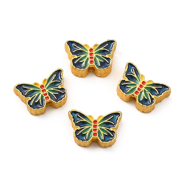 

PandaHall Alloy Enamel Beads, Lead Free & Cadmium Free, Butterfly, Matte Gold Color, 8.5x12.8x3.8mm, Hole: 1.8mm Alloy+Enamel Butterfly..., Multicolor