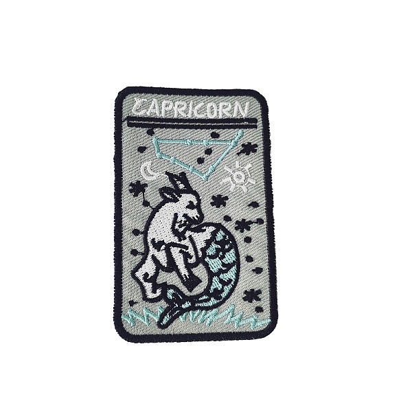 

PandaHall Rectangle with Constellation Computerized Embroidery Cloth Iron on/Sew on Patches, Costume Accessories, Capricorn, 78x50mm Cloth...