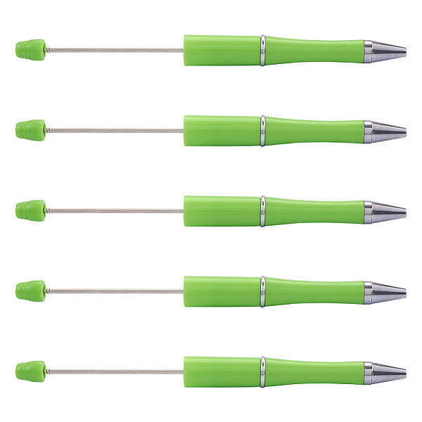 

PandaHall Plastic Beadable Pens, Shaft Black Ink Ballpoint Pen, for DIY Pen Decoration, Green Yellow, 141x8x8mm Plastic