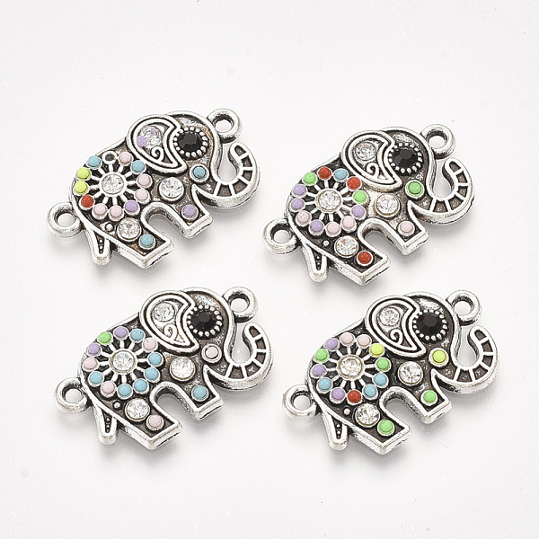 

PandaHall Alloy Links connectors, with Resin and Rhinestone, Elephant, Antique Silver, Colorful, 14x23x3mm, Hole: 1.5mm Alloy+Resin Elephant..., Multicolor