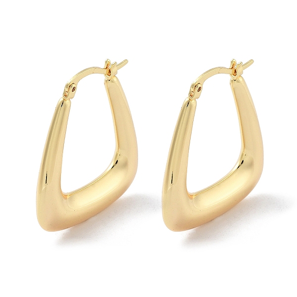 

PandaHall Brass Hoop Earrings, Real 18K Gold Plated, 33x5mm Brass