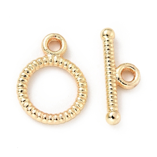 

PandaHall Rack Plating Brass Toggle Clasps, Cadmium Free & Lead Free, Long-Lasting Plated, Ring, Light Gold, Ring: 14x10.5x1.7mm, Hole...