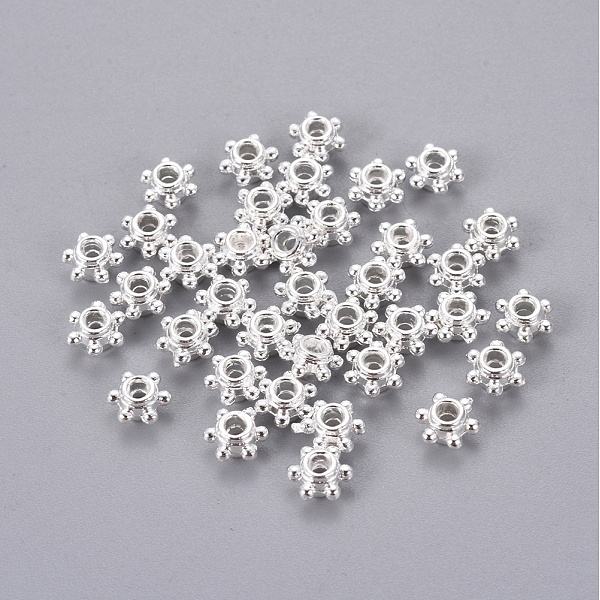 

PandaHall Tibetan Style Spacer Beads, Rondelle, Silver Color Plated, 5x3mm, Hole: 2mm Alloy Rondelle