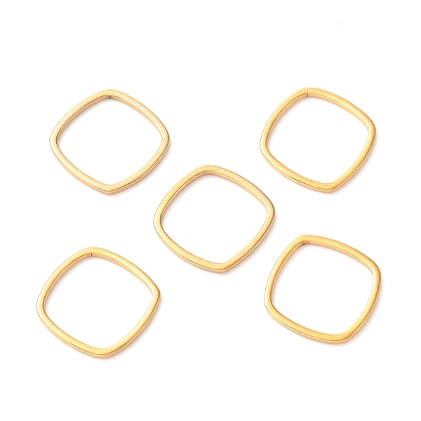 

PandaHall 201 Stainless Steel Linking Rings, Rhombus, Golden, 12x12x1mm 201 Stainless Steel Rhombus