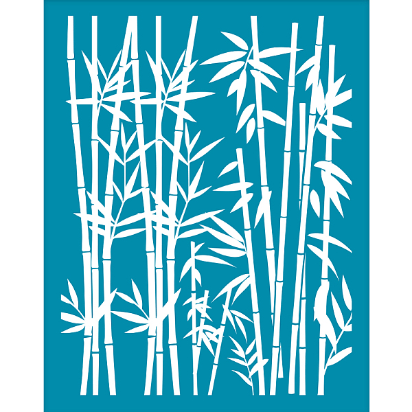 

PandaHall Silk Screen Printing Stencil, for Painting on Wood, DIY Decoration T-Shirt Fabric, Bamboo Pattern, 100x127mm Nylon Bamboo Cyan