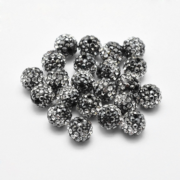

PandaHall Handmade Polymer Clay Rhinestone Beads, Round, Crystal, 8mm, Hole: 1mm Polymer Clay+Glass Rhinestone Round Clear