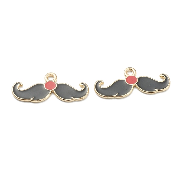 

PandaHall Alloy Enamel Pendants, for Christmas, Light Gold Plated, Mustache, Black, 25x11x1mm, Hole: 1mm Alloy+Enamel Mustache Black