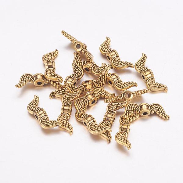

PandaHall Tibetan Style Alloy Beads, Lead Free & Cadmium Free, Wing, Antique Golden, 18x7x4mm, Hole: 1mm Alloy Wing