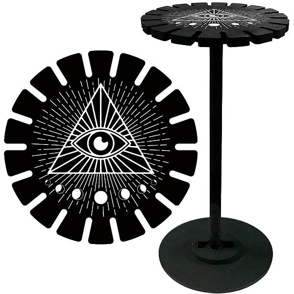 

PandaHall CRASPIRE Evil Eye Moon Phase Crystal Pendulum Shelf Pendant Display Holder Stand Black Wooden Magic Dowsing Divination...
