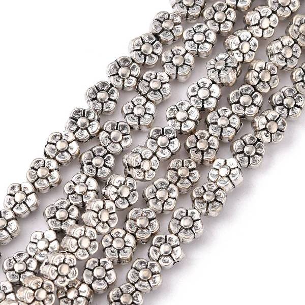 

PandaHall Tibetan Style Flower Alloy Bead Strands, Lead Free & Cadmium Free & Nickel Free, Antique Silver, 5.2mm, Hole: 1.5mm, about...