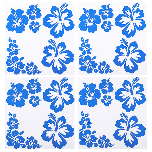 

PandaHall GORGECRAFT 4 Sheets Hibiscus Flower Car Sticker Hawaiian Stickers and Decals Blue Reflective Stickers Waterproof Vinyl Automotive...