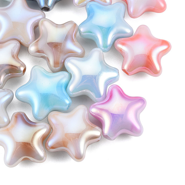 

PandaHall UV Plating Rainbow Iridescent Acrylic Beads, Star, Mixed Color, 20x22x10.5mm, Hole: 3.2mm Acrylic Star Multicolor