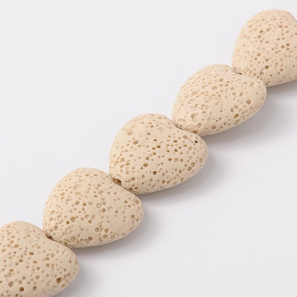 

PandaHall Dyed Natural Lava Rock Bead Strands, Heart, Beige, 20~21x20~21x7~8mm, Hole: 1mm, about 20pcs/strand, 15.55 inch Lava Rock Heart..., Yellow