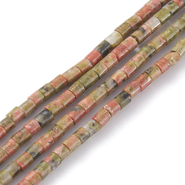 

PandaHall Natural Unakite Beads Strands, Column, 2x2mm, Hole: 0.8mm, about 154~160pcs/strand, 15.16~15.75 inch(38.5~40cm) Unakite Column