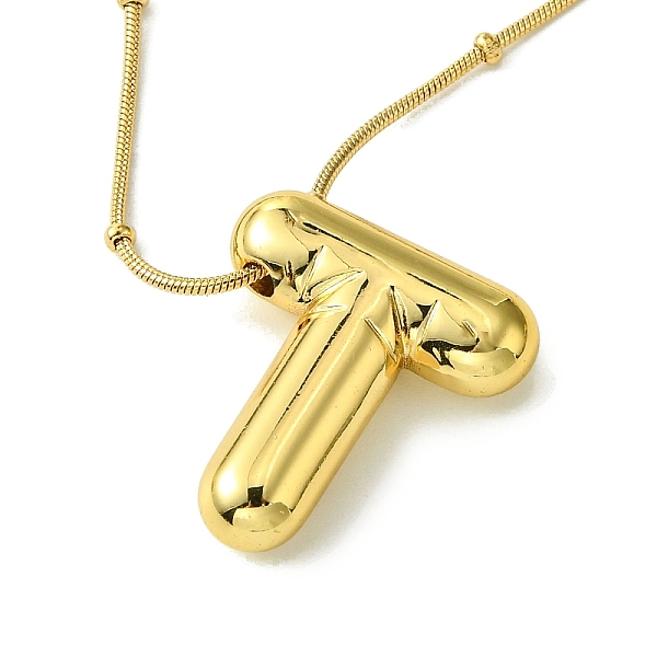 

PandaHall Ion Plating(IP) Initial Letter 304 Stainless Steel Pendant Necklaces, Real 18K Gold Plated, Letter T, 15.91 inch(40.4cm), pendant...