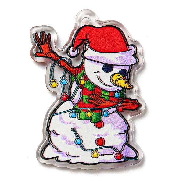 

PandaHall Christmas Theme Acrylic Pendants, Snowman, 38x27x2.5mm, Hole: 1.8mm Acrylic Snowman