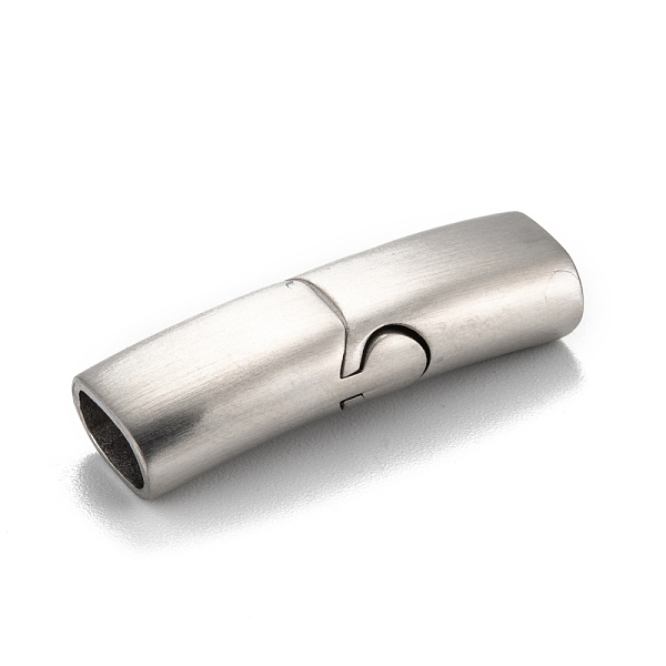 

PandaHall 316 Surgical Stainless Steel Magnetic Clasps with Glue-in Ends, Frosted, Rectangle, Stainless Steel Color, 28x8.5x6mm, Hole...