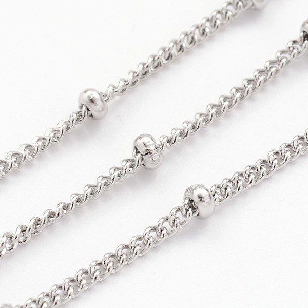 

PandaHall 3.28 Feet 304 Stainless Steel Twisted Chains, Curb Chains, Soldered, Satellite Chains, Rondelle Beads, Stainless Steel Color...