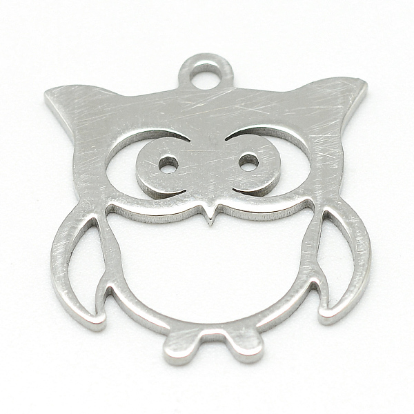

PandaHall 304 Stainless Steel Pendants, Owl, Stainless Steel Color, 19x18x1mm, Hole: 2mm 304 Stainless Steel Owl