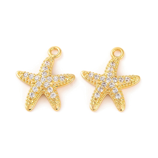 Brass Micro Pave Clear Cubic Zirconia Pendants