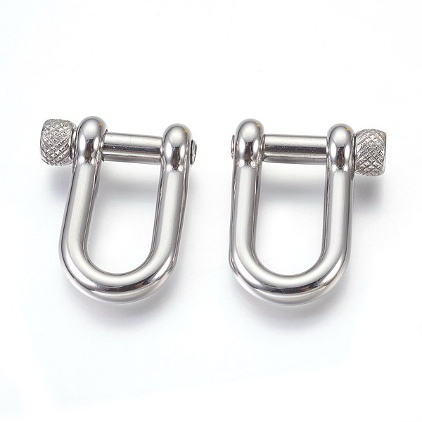 

PandaHall 304 Stainless Steel D-Ring Anchor Shackle Clasps, Stainless Steel Color, 33x25x9mm, 10x20.5mm inner diameter 304 Stainless Steel