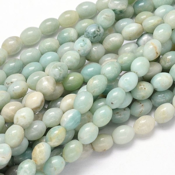 

PandaHall Oval Natural Flower Amazonite Bead Strands, 10x8mm, Hole: 1mm, about 39pcs/strand, 15.7 inch Flower Amazonite Oval