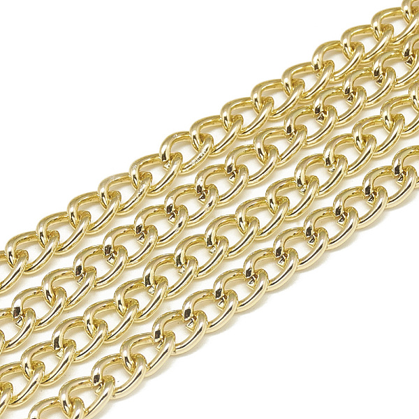 

PandaHall Unwelded Aluminum Curb Chains, Light Gold, 7.5x5.5x1.4mm Aluminum