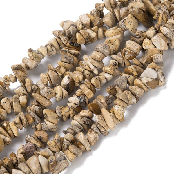 Naturbild Jaspis Nuggets Perlen Lätzchen Halsketten Für Mädchen Frauen